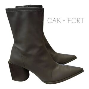 Oak + Fort Asphalt Women's Pointed Toe Western Ankle Boots Booties 8.5